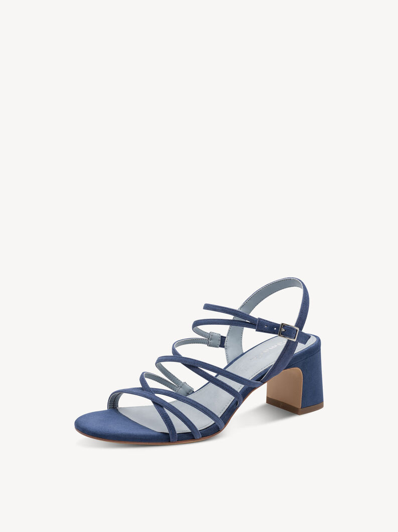 Ledersandalette - blau, BLUE, hi-res