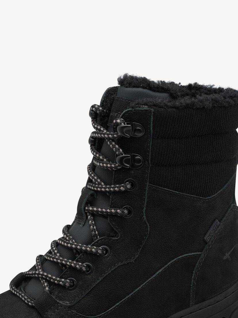 Enkellaarsje - zwart warme voering, BLACK, hi-res