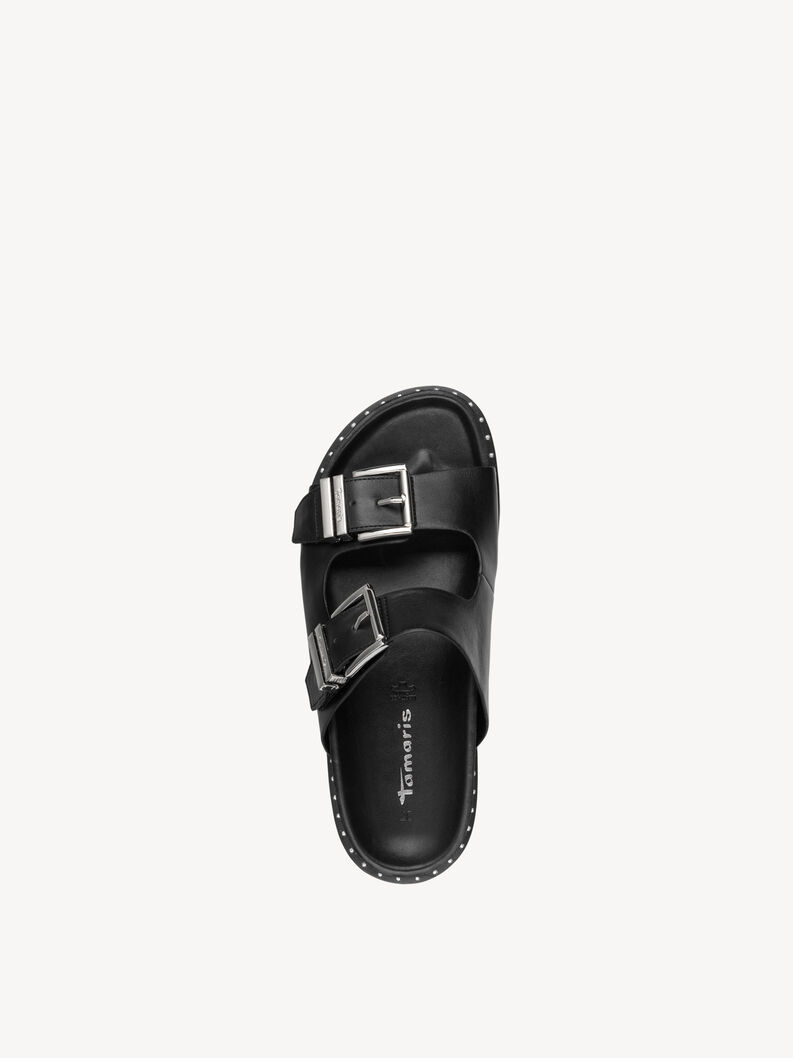 Lederpantolette - schwarz, BLACK, hi-res