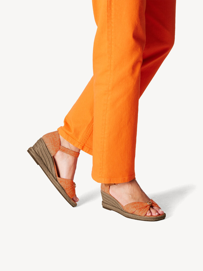 Sandale à talon - orange, orange, hi-res
