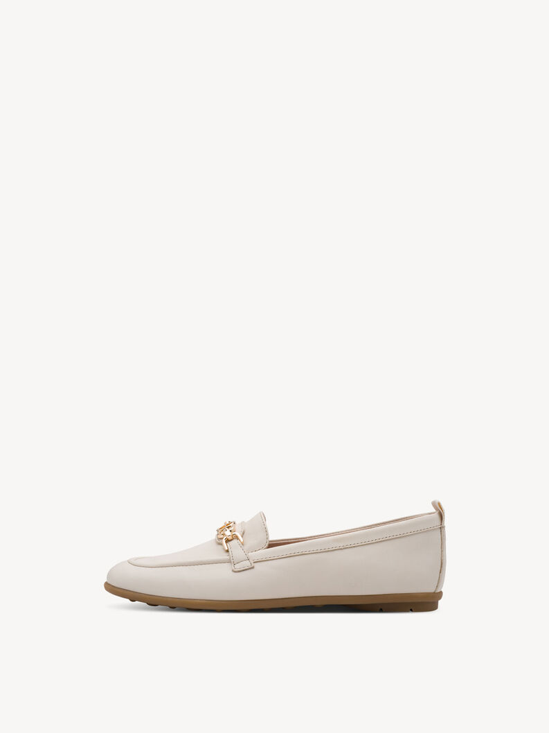 Lederslipper - beige, IVORY, hi-res