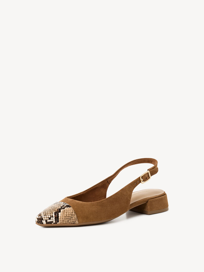 Sling pumps - brown, COGNAC STRUCT., hi-res