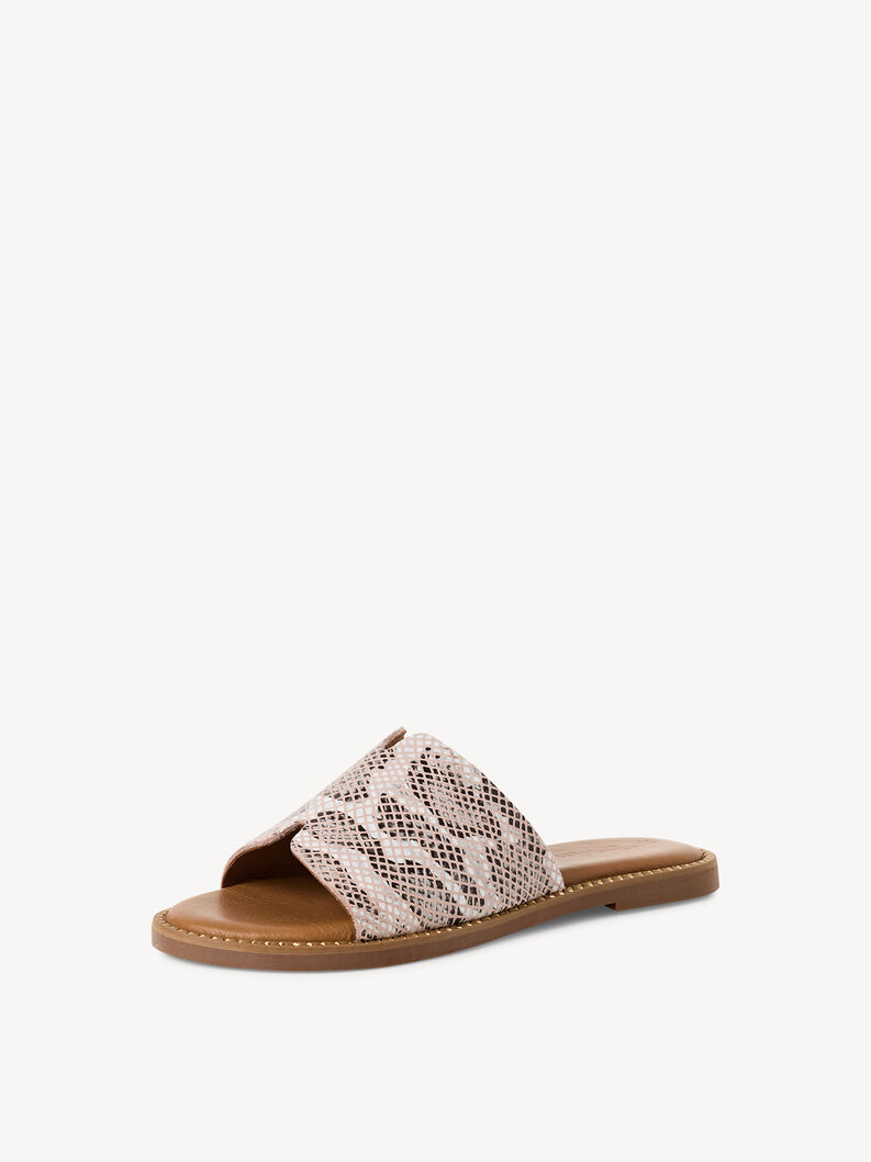 Mule en cuir - beige, BEIGE SNAKE, hi-res