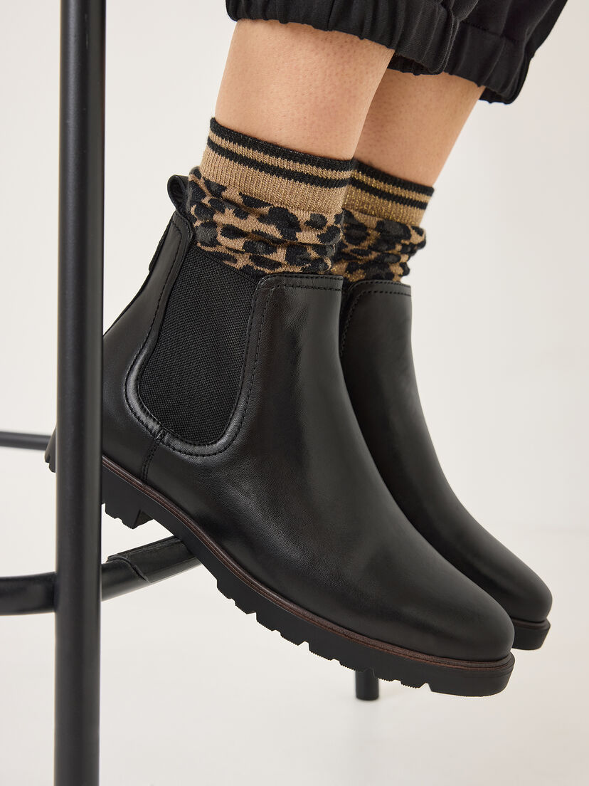 Leren Chelseaboot - zwart, BLACK LEATHER, hi-res