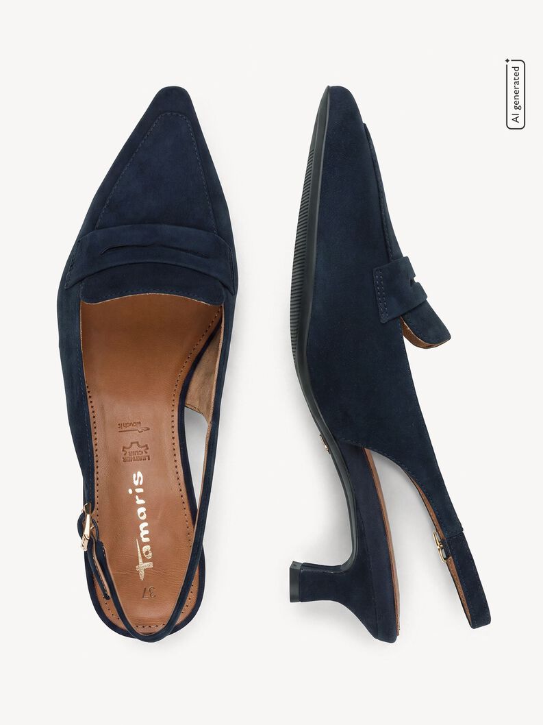 Slingpumps, NAVY, hi-res