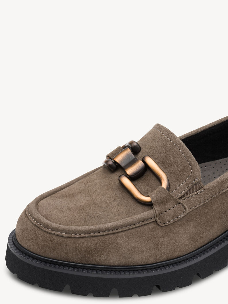 Slipper en cuir - marron, TAUPE SUEDE, hi-res