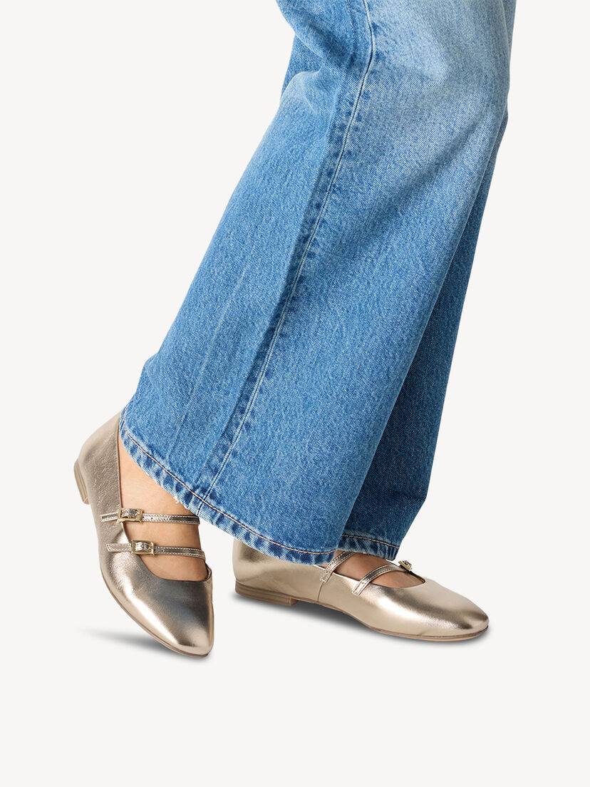 Leren Ballerina - metallic, BRONCE, hi-res