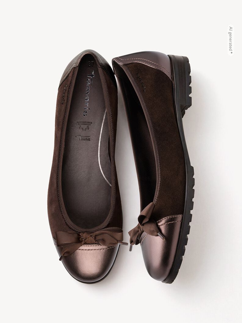 Baleriny - brązowy, MOCCA SUEDE, hi-res