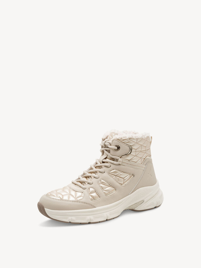 Enkellaarsje - beige warme voering, IVORY/GOLD, hi-res