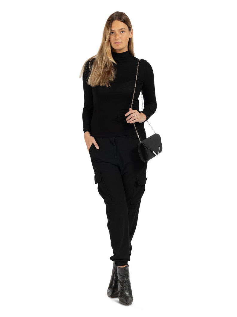 Γυναικείο τσαντάκι με κλιπ - μαύρο, black, hi-res