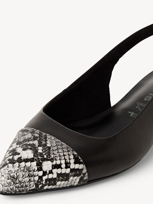 Slingpumps, BLACK STRUCT., hi-res