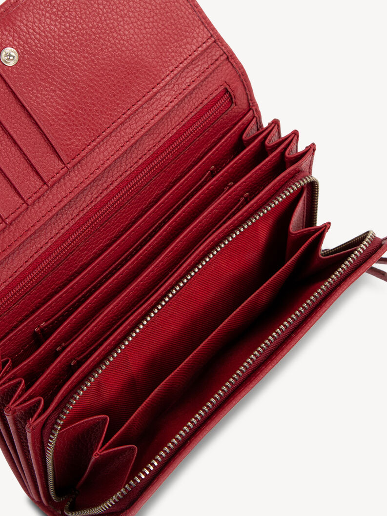 Kožené peněženka - červená, red, hi-res