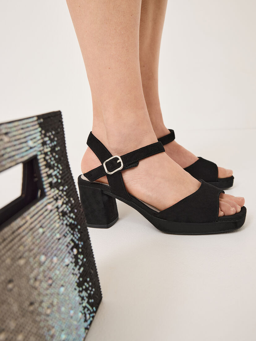 Leren Sandaaltje - zwart, BLACK SUEDE, hi-res