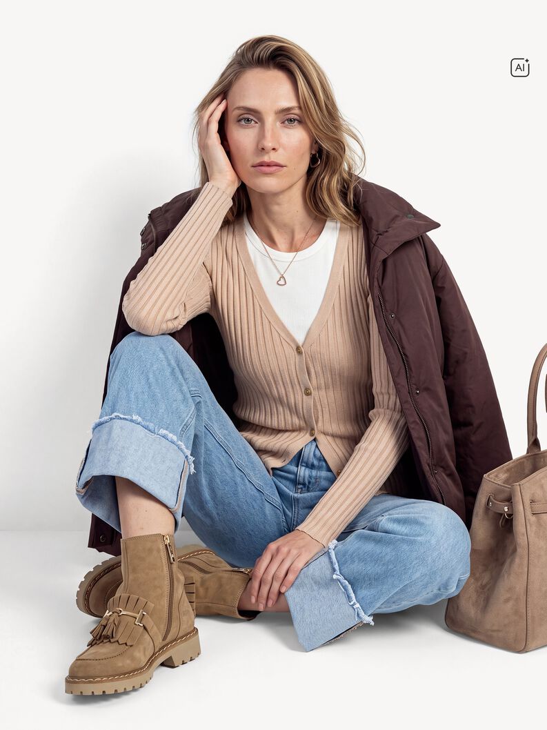 Lederstiefelette - braun, CAMEL, hi-res