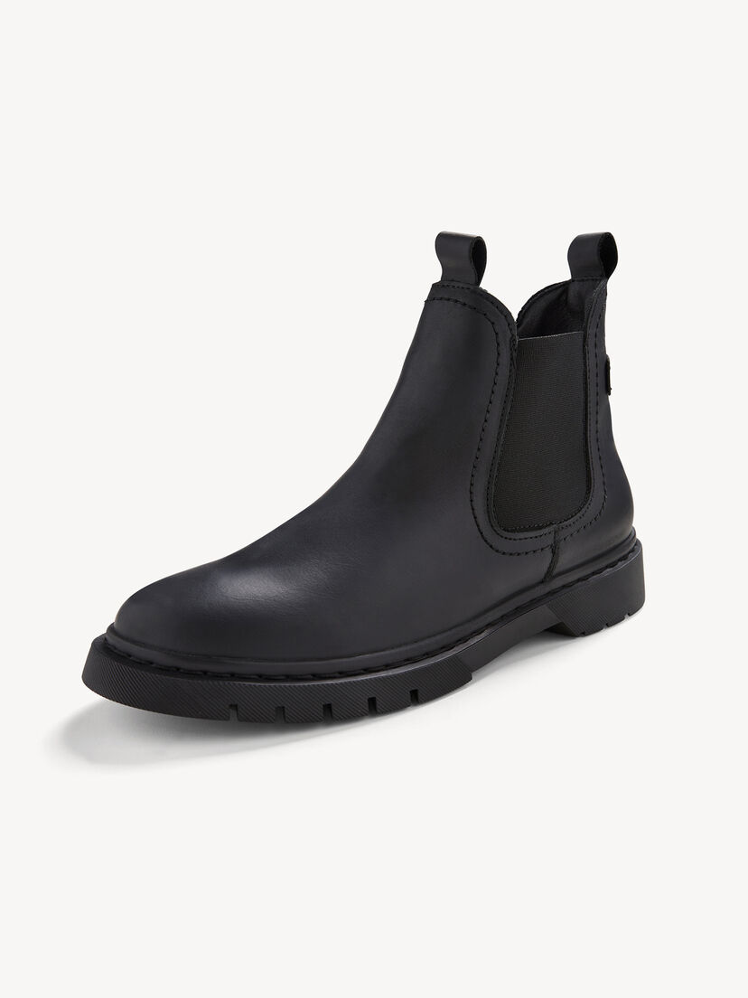 Leren Chelseaboot - zwart, BLACK, hi-res