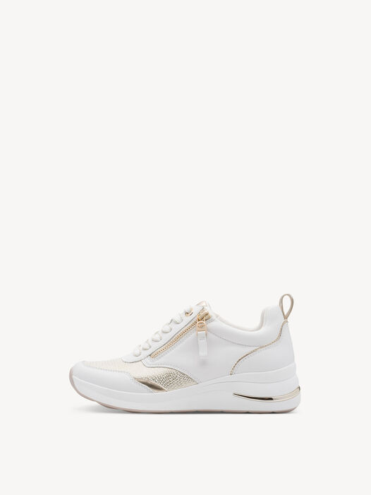 Sneaker, WHITE/GOLD, hi-res