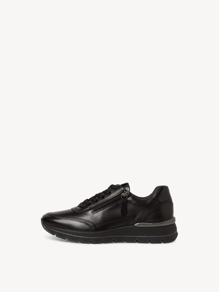 Leren Sneaker - zwart, BLACK LEATHER, hi-res