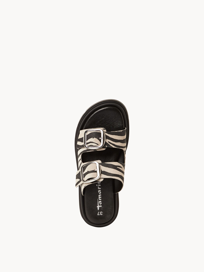 Leren Slipper - zwart, ZEBRA, hi-res