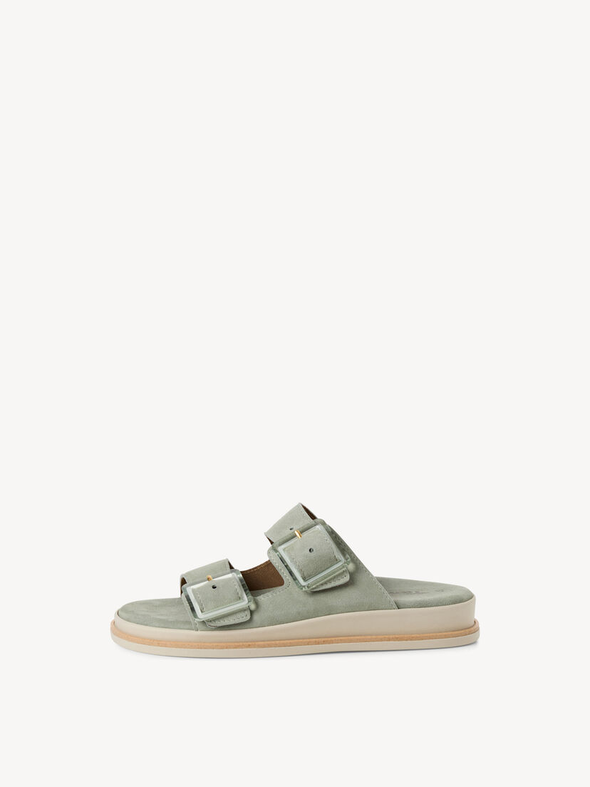 Leren Slipper - groen, SAGE, hi-res