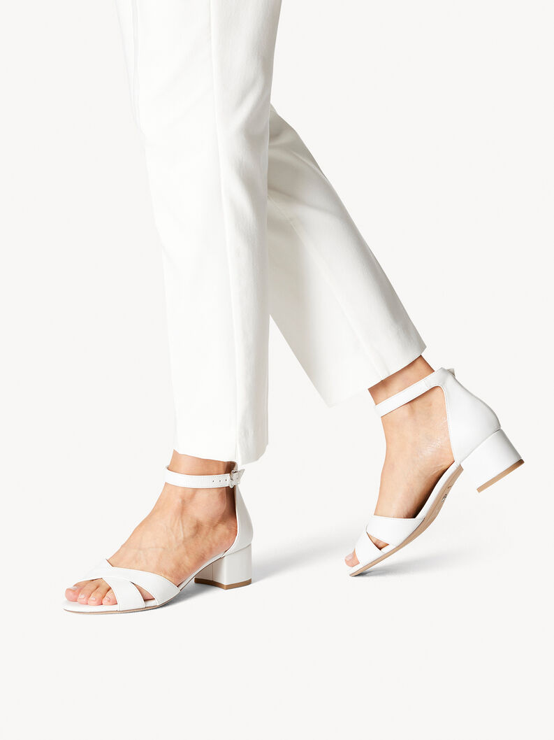 Sandale à talon - blanc, WHITE MATT, hi-res