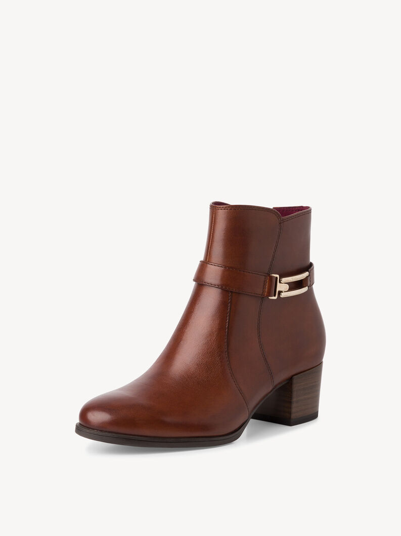 Leather Bootie - brown, COGNAC, hi-res