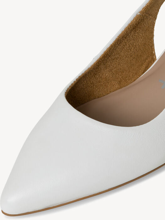 Slingpumps, WHITE LEATHER, hi-res