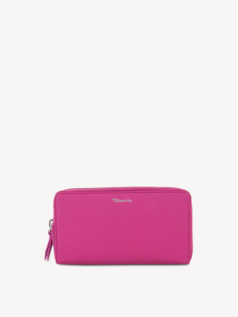 Kožené peněženka - křiklavě růžová, darkpink, hi-res