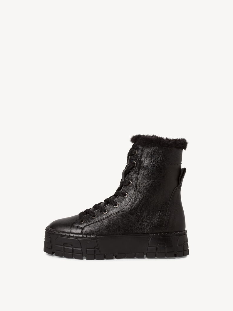 Kožené Kotníčková obuv - černá teplá podšívka, BLACK LEATHER, hi-res