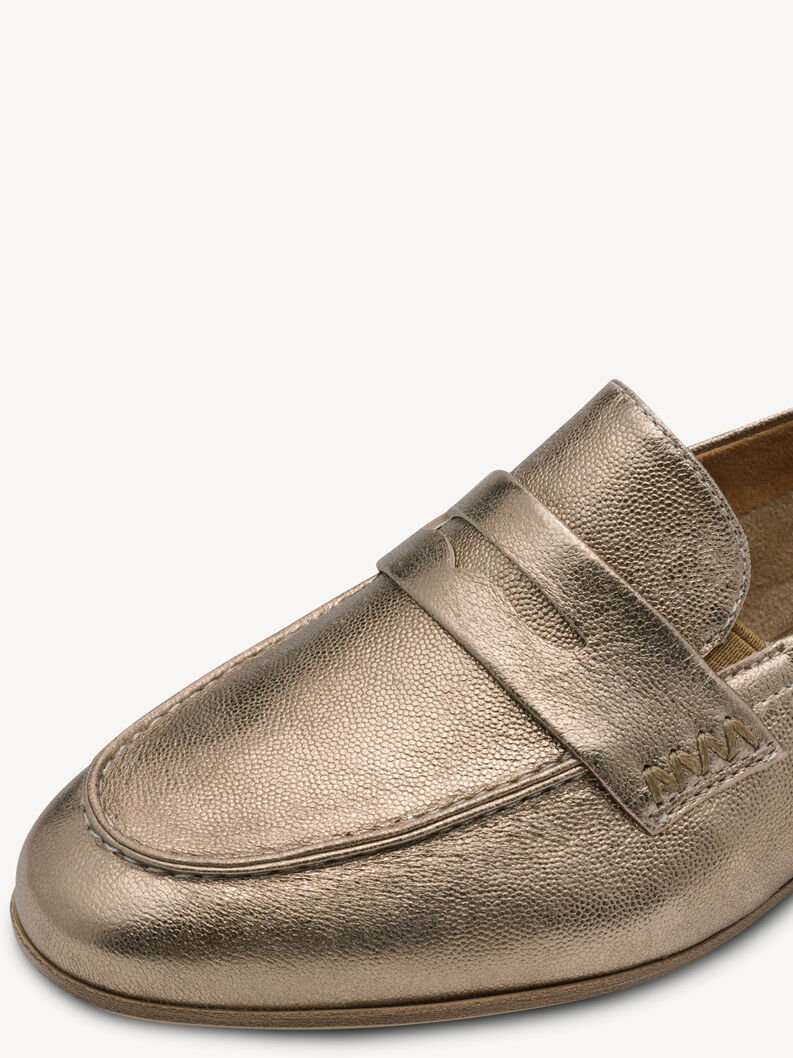 Slipper en cuir - m&eacute;tallique, LIGHT GOLD, hi-res