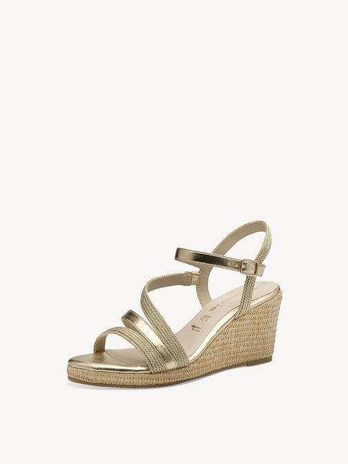 Sandale à talon, or, hi-res