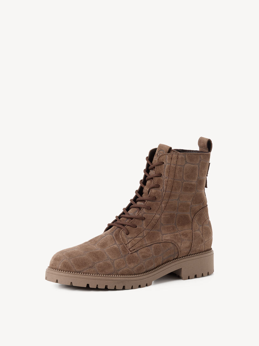 Leren Enkellaarsje - beige, TAUPE STRUCT., hi-res