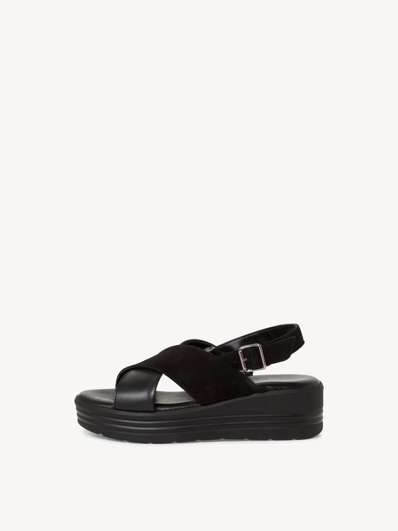 Kožené sandálky - černá, BLACK UNI, hi-res