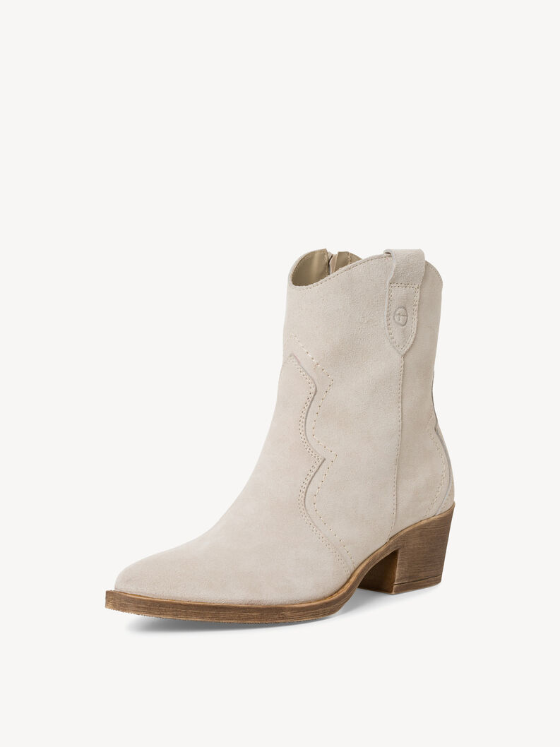 Lederstiefelette - beige, BEIGE, hi-res