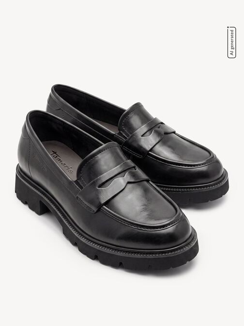 Slipper en cuir - noir, BLACK NAPPA, hi-res