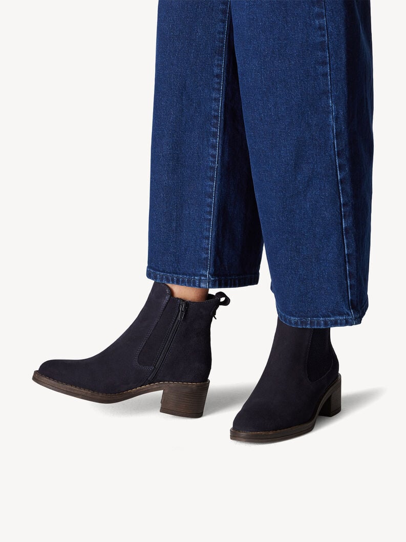 Leather Chelsea boot - blue, NAVY, hi-res