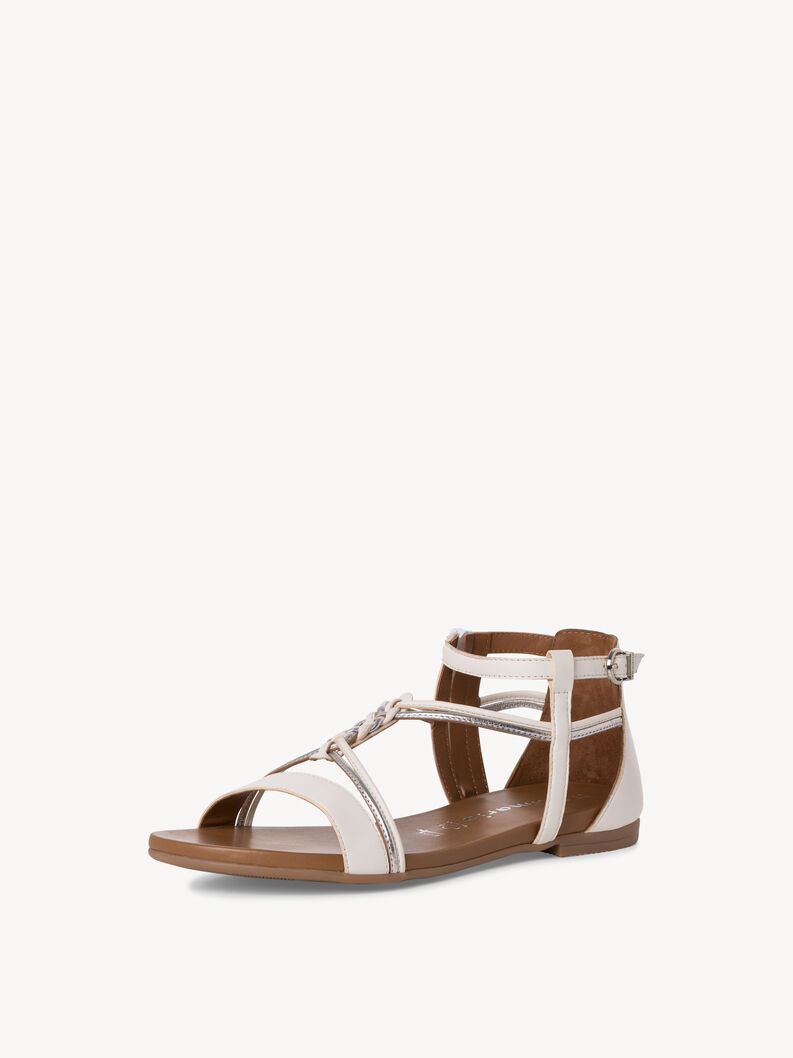 Sandale en cuir - blanc, WHITE COMB, hi-res