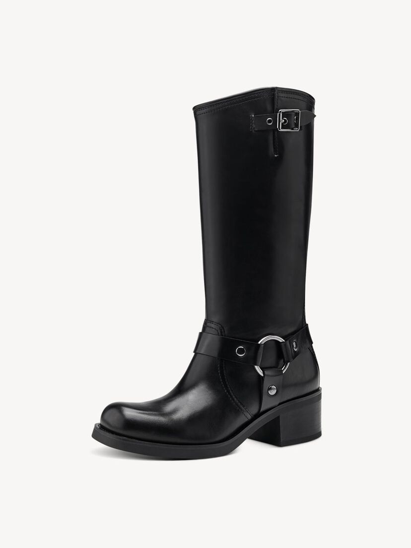 Cowboylaarsjes - zwart, BLACK, hi-res