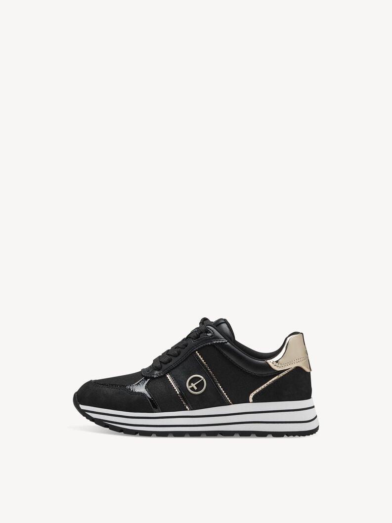 Sneaker - sort, BLACK/GOLD, hi-res