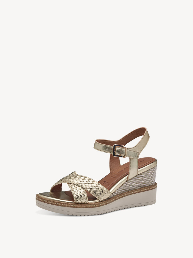 Heeled sandal - gold, LIGHT GOLD, hi-res