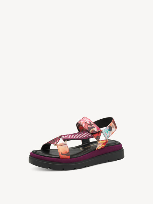 Sandale &agrave; talon, DARK PINK COMB, hi-res