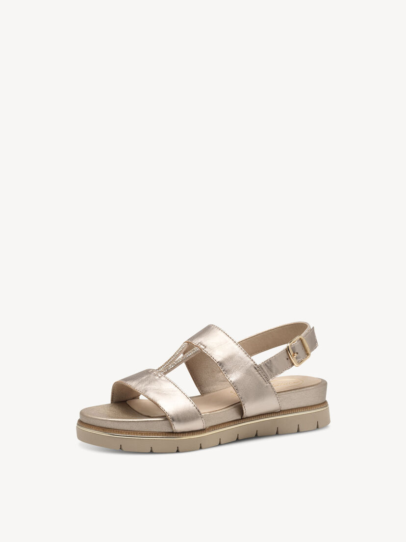 Leren Sandaaltje - goud, LT GOLD, hi-res