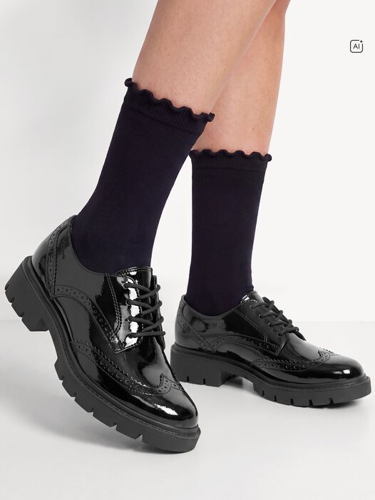 Lage schoen, BLACK PATENT, hi-res
