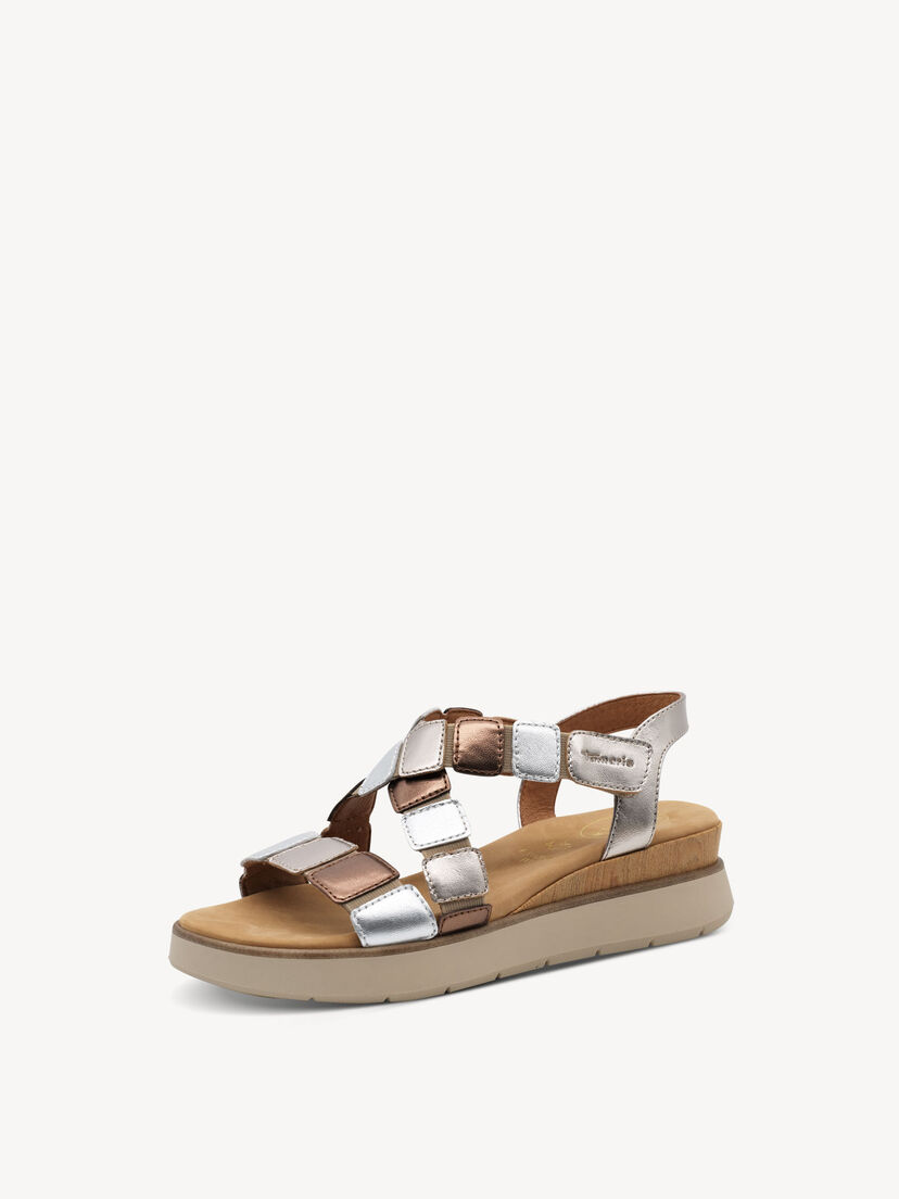 Leren Sandaaltje - metallic, METALLIC COMB, hi-res