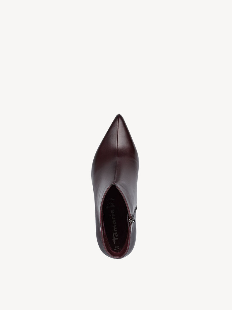 Leather Bootie - red, MERLOT, hi-res