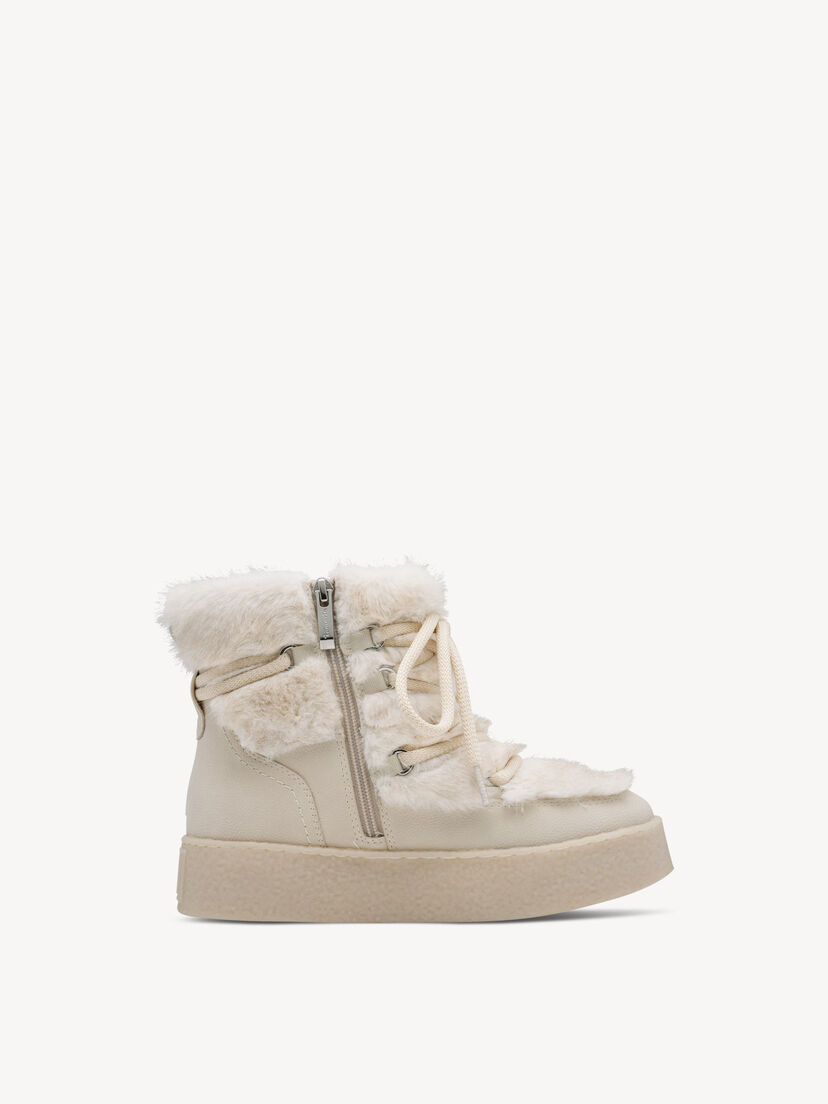 Enkellaarsje - beige warme voering, IVORY, hi-res