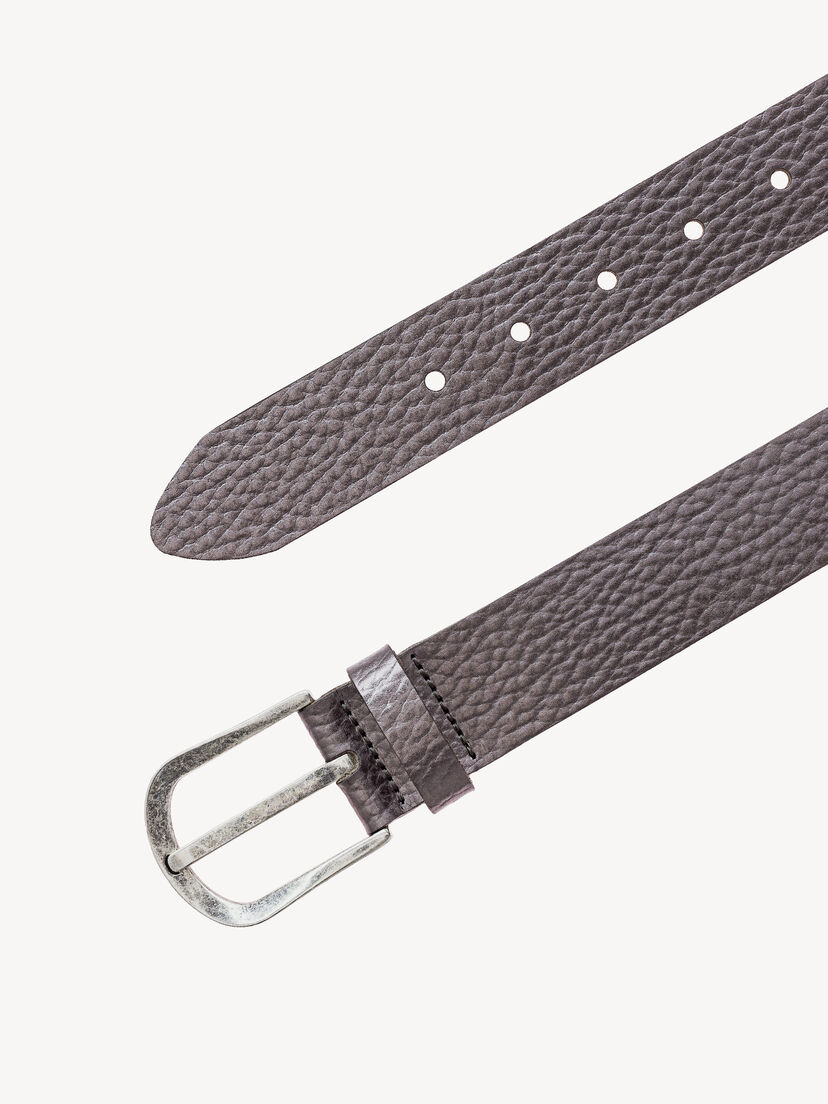 Leren Riem - grijs, Gun Metal, hi-res