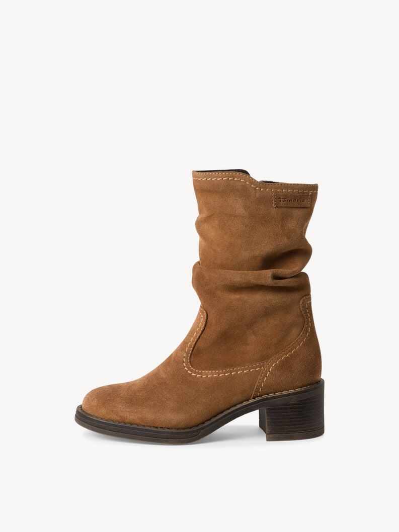 Leather Bootie - brown, COGNAC, hi-res