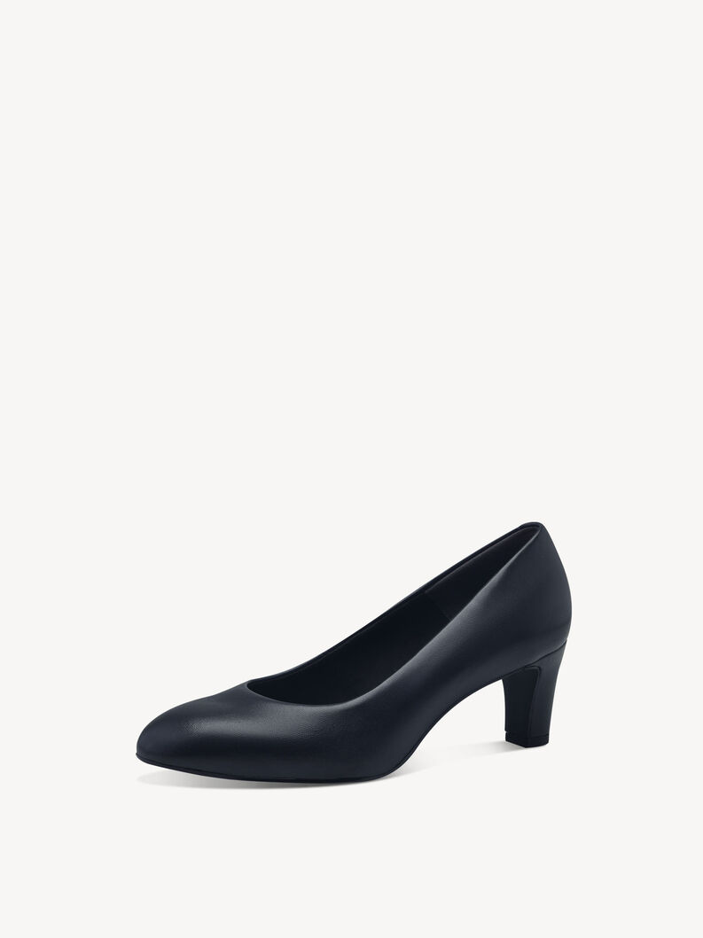 Escarpin en cuir - bleu, NAVY, hi-res