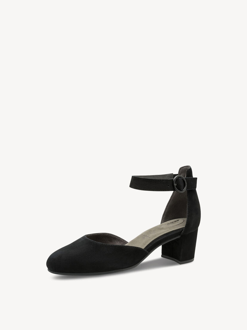 Leren Pumps - zwart, BLACK SUEDE, hi-res