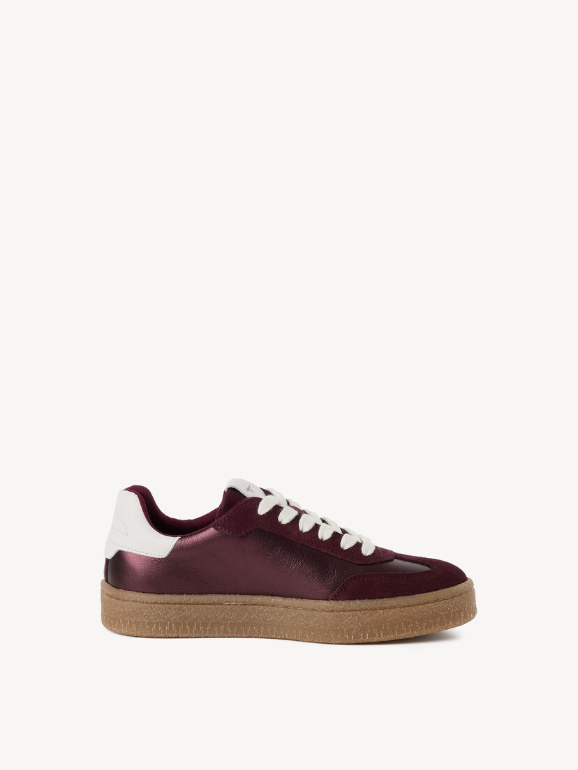 Leren Sneaker - rood, BORDEAUX MET., hi-res